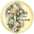 10 He Has Risen Easter Cross Religious Sign, Metal Wreath Sign, Home Decor