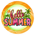 10 Hello Summer Time Sign, Metal Wreath Sign, Home Decor
