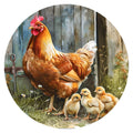 10 Hen and Chicks Sign, Metal Wreath Sign, Home Decor