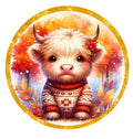 10 Highland Cow Fall Sweater Sign, Wreath Sign, Metal Sign, Home Decor, DIY Crafts