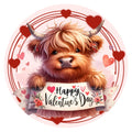 10 Highland Cow Happy Valentines Sign, Wreath Sign, Home Decor