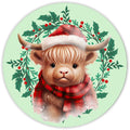 10 Highland Cow Holly Christmas Sign, Wreath Sign, Home Decor