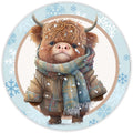 10 Highland Cow Plaid Winter Sign, Wreath Sign, Home Decor
