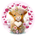 10 Highland Cow Valentine Sign, Wreath Sign, Home Decor