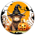 10 Highland Cow Witch  Sign, Wreath Sign, Home Decor