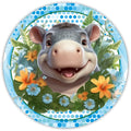 10 Hippopotamus Floral Sign, Wreath Sign, Home Decor, Metal Sign, The Ritzy Cactus