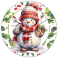 10 Holly Snowman Winter Sign, Metal Wreath Sign, Home Decor