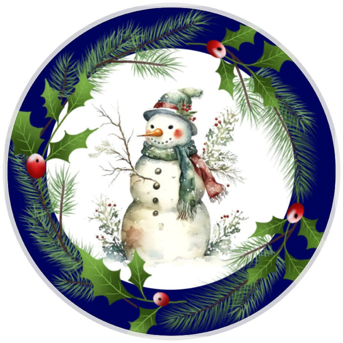 10 Holly Winter Snowman  Wreath Sign, Wreath Sign, Home Decor