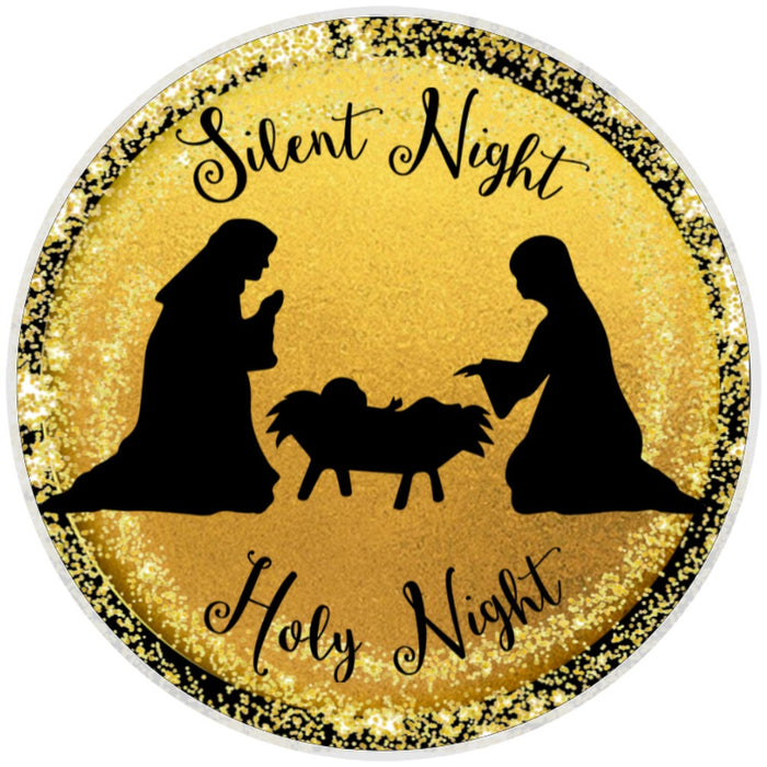 10 Holy Night  Christmas Wreath Sign, Wreath Sign, Home Decor