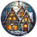 10 Home For The Holidays Stained Glass Look Wreath Sign, Metal Wreath Sign, Home Decor
