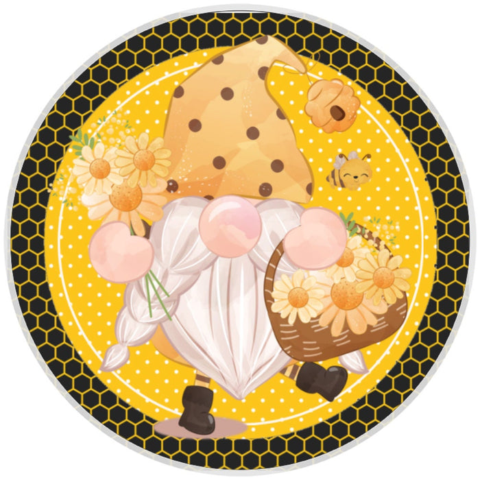 10 Honey Comb Gnome Bee Sign, Wreath Sign, Home Decor