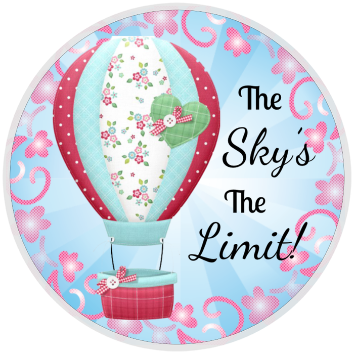 10” Hot Air Balloon Sign, Home Decor, Aluminum, The Ritzy Cactus