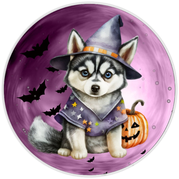 10 Husky Dog Witch Halloween Sign, Wreath Sign, Home Decor