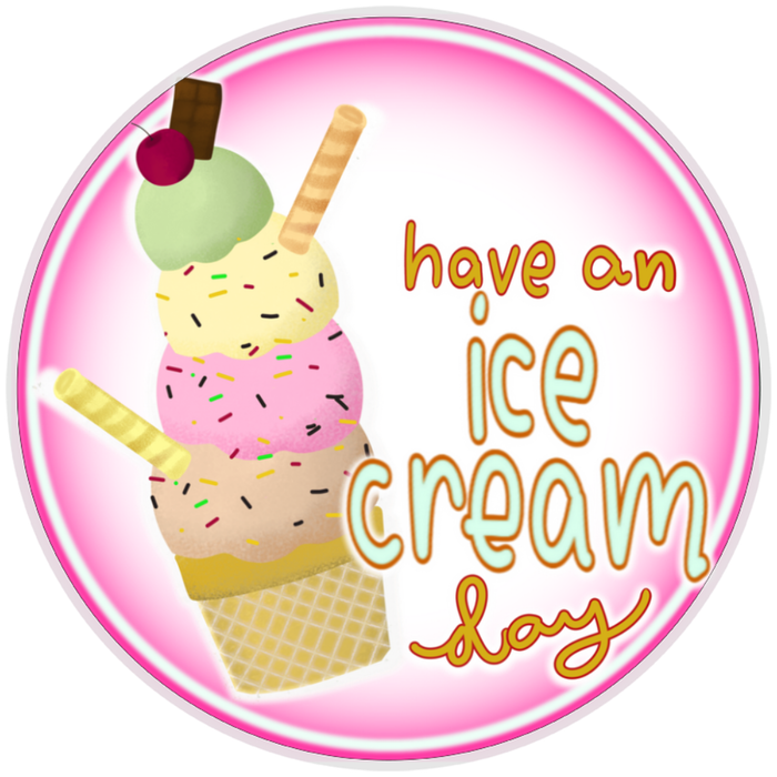 10” Ice Cream Day Wreath Sign, Home Decor, Aluminum, The Ritzy Cactus