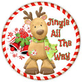 10 Jingle All The Way Reindeer Christmas Sign, Wreath Sign, Home Decor