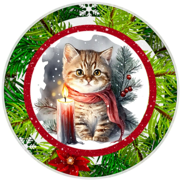 10 Kitten Candle Wreath Sign, Wreath Sign, Home Decor