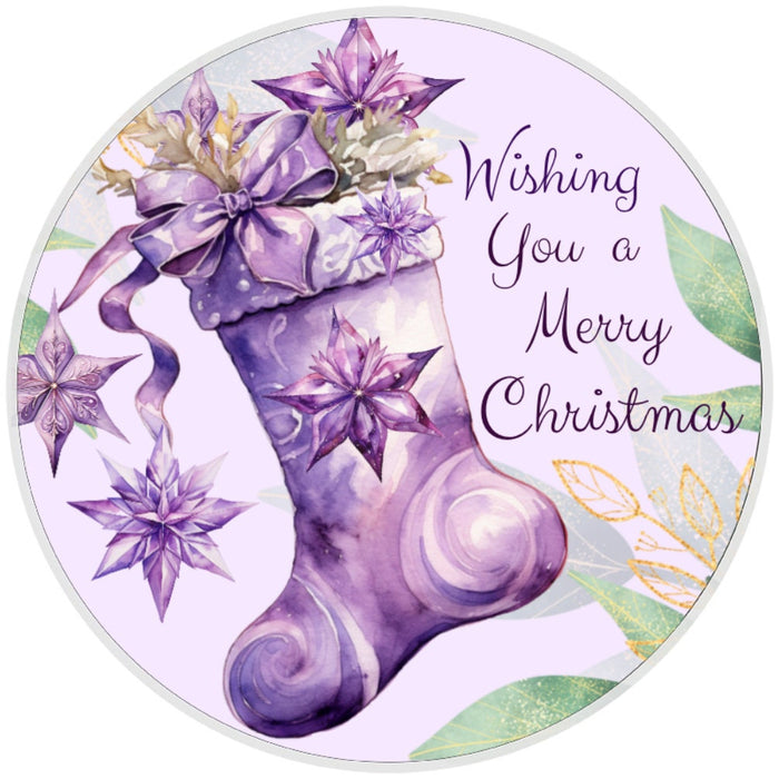 10 Lavender Christmas Stocking Sign, Wreath Sign, Home Decor