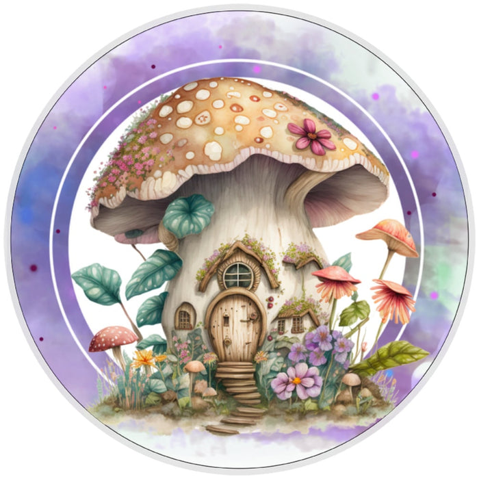 10 Lavender Mushroom Cottage Sign, Wreath Sign, Home Decor