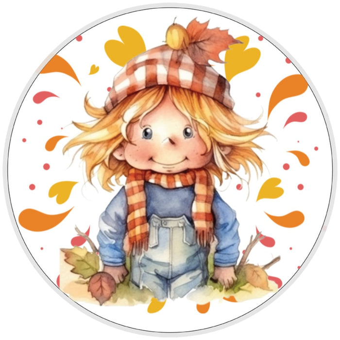 10 Leaves Scarecrow Sign, Halloween Wreath Sign, Home Decor