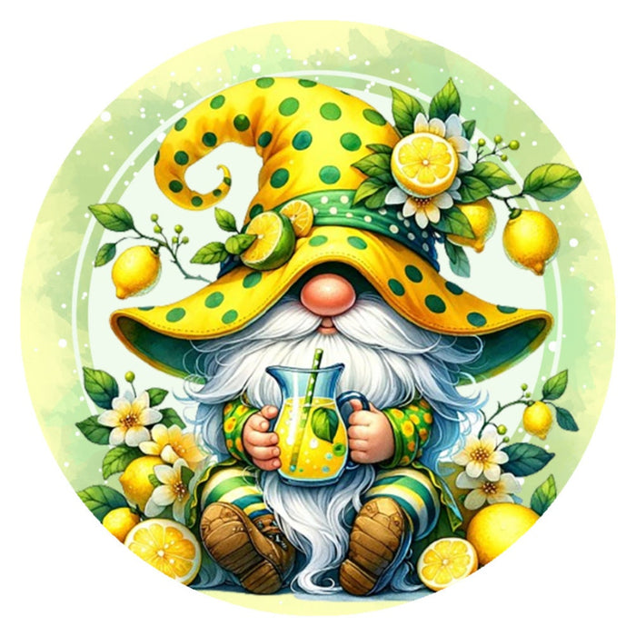 10 Lemonade Lemon Gnome Sign, Metal Wreath Sign, Home Decor