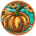 10” Leopard Pumpkin Wreath Sign, Wreath Sign, Home Decor, Metal Sign, The Ritzy Cactus
