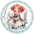 10 Let It Snow Snowman Liittle Girl Wreath Sign, Wreath Sign, Home Decor