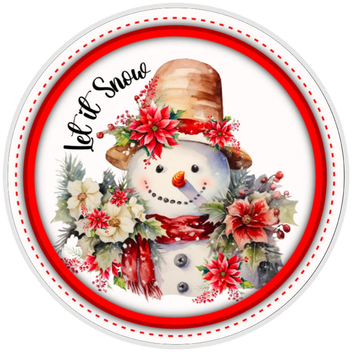 10 Let It Snow Snowman Sign, Wreath Sign, Home Decor