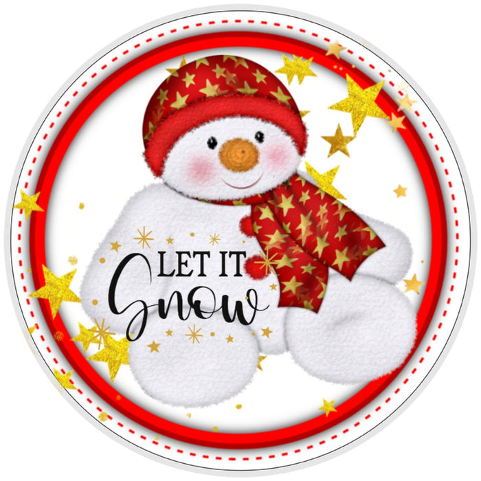 10 Let It Snow Snowman Winter Sign, Wreath Sign, Home Decor