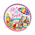 10" Life At the Beach Summer Sign, Metal Wreath Sign, Home Decor