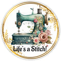 10 Lifes A Stitch Sewing Machine Sign, Wreath Sign, Home Decor