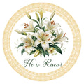 10  Lily Easter He Is Risen Sign, Wreath Sign, Home Decor, Gift