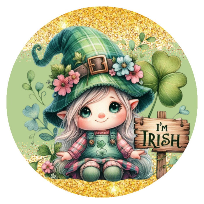 10 Little Gold Irish Lady Wreath Sign, Wreath Sign, Home Decor, Metal Sign, The Ritzy Cactus