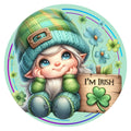 10 Little Miss Irish Gnome Wreath Sign, Wreath Sign, Home Decor, Metal Sign, The Ritzy Cactus