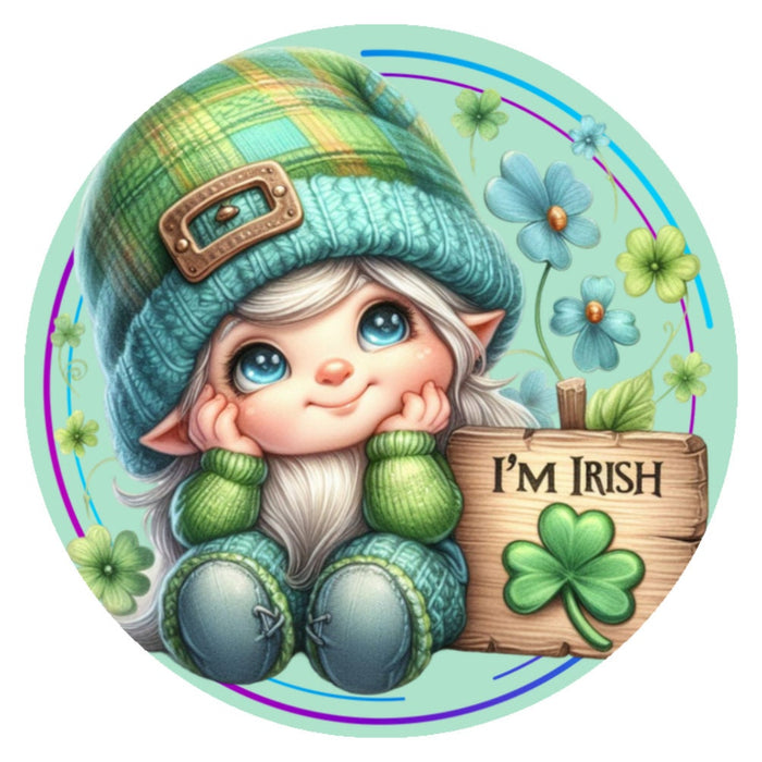 10 Little Miss Irish Gnome Wreath Sign, Wreath Sign, Home Decor, Metal Sign, The Ritzy Cactus