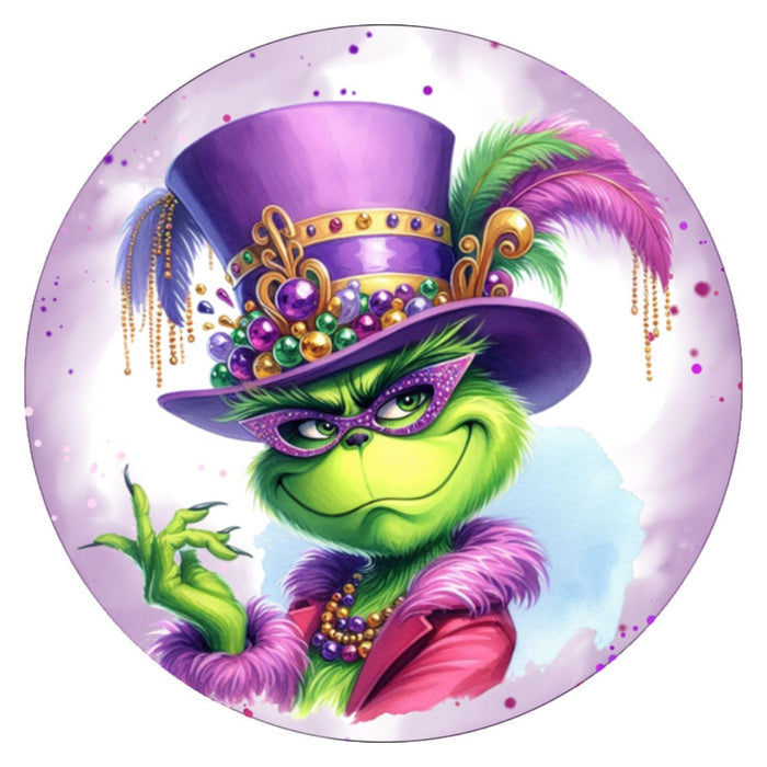 10 Mardi Gras Green Monster Sign, Wreath Sign, Home Decor, Metal Sign, The Ritzy Cactus