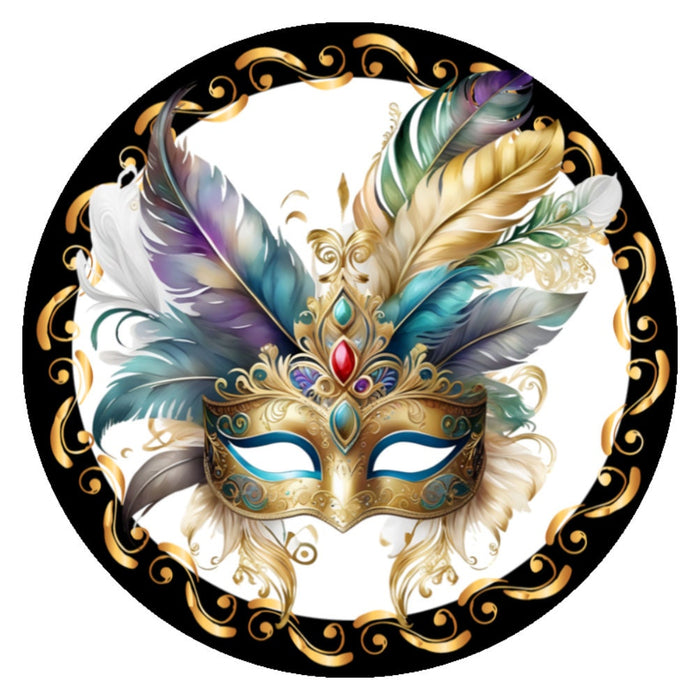 10 Mardi Gras Mask Black Sign, Wreath Sign, Home Decor, Metal Sign, The Ritzy Cactus