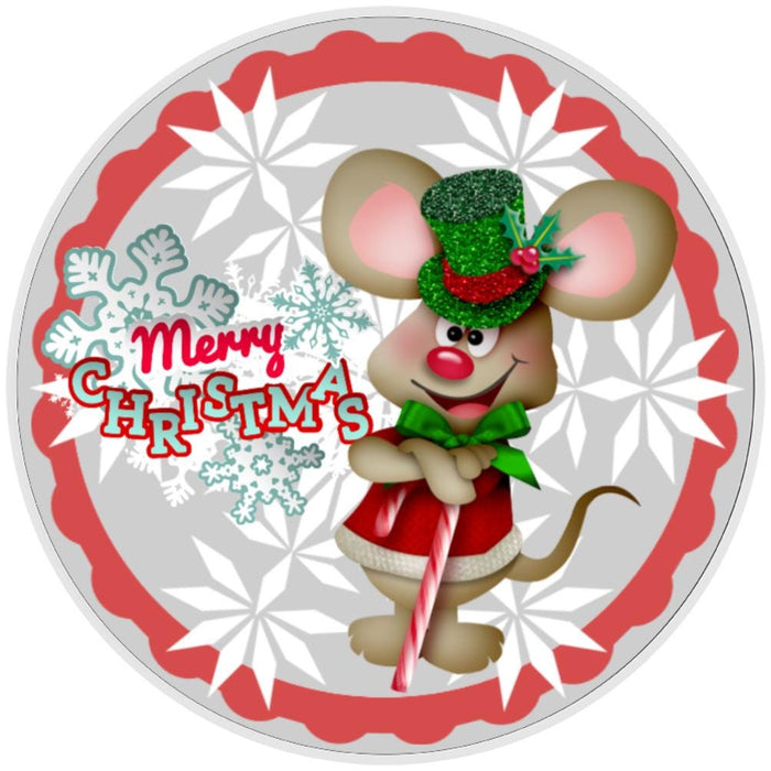 10 Merry Christmas Mouse Sign, Wreath Metal Sign, Home Decor
