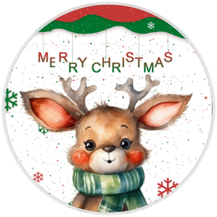10 Merry Christmas Reindeer Sign, Metal Wreath Sign, Home Decor