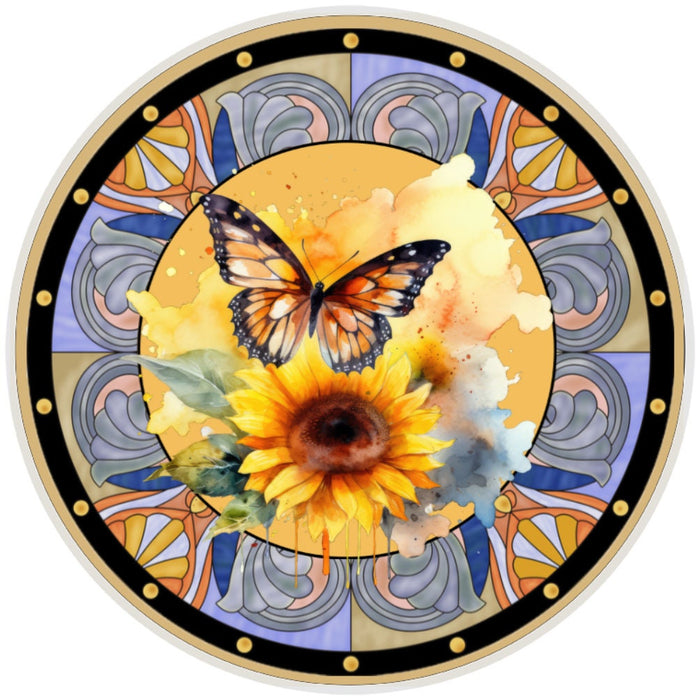 10 Monarch Butterfly Sunflower Sign, Wreath Sign, Home Decor, Metal Sign, The Ritzy Cactus