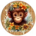 10 Monkey Floral Sign, Wreath Sign, Home Decor, Metal Sign, The Ritzy Cactus