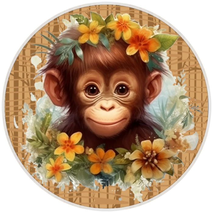10 Monkey Floral Sign, Wreath Sign, Home Decor, Metal Sign, The Ritzy Cactus