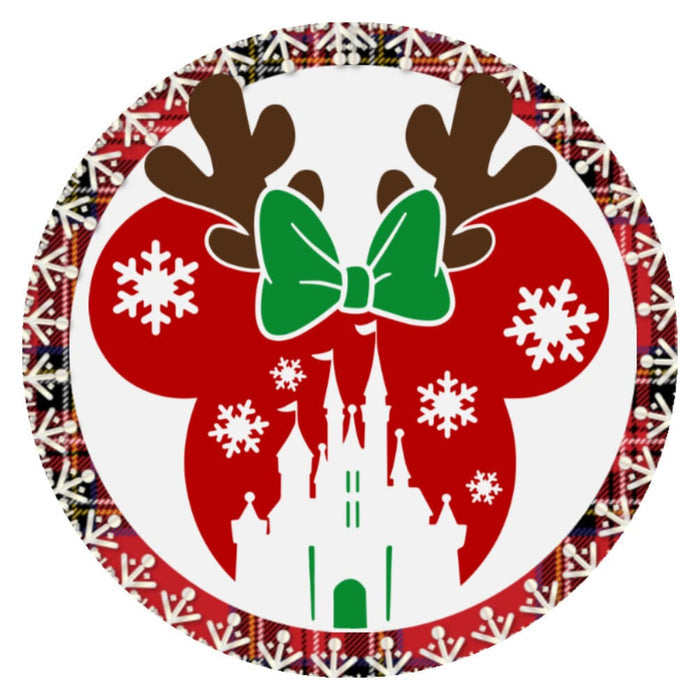 10 Mouse Christmas Wreath Sign, Metal Wreath Sign, Home Decor