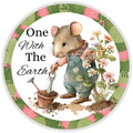 10 Mouse Garden Earth Sign, Wreath Sign, Home Decor, Metal Sign, The Ritzy Cactus