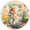 10” Mouse Garden Welcome Sign, Home Decor, Aluminum, The Ritzy Cactus