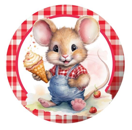10" Mouse Ice Cream Cone Sign, Wreath Sign, Home Decor