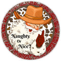 10 Naughty or Nice Santa Wreath Sign, Metal Wreath Sign, Home Decor
