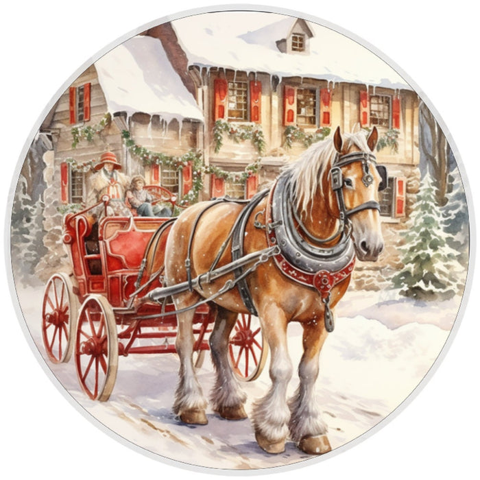 10 Old Fashion Christmas Horse Sign, Metal Wreath Sign, Home Decor