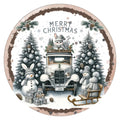 10 Olde Truck Merry Christmas Woodland Sign, Wreath Metal Sign, Home Decor