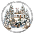 10 Olde Truck Snowman Woodland Sign, Wreath Metal Sign, Home Decor