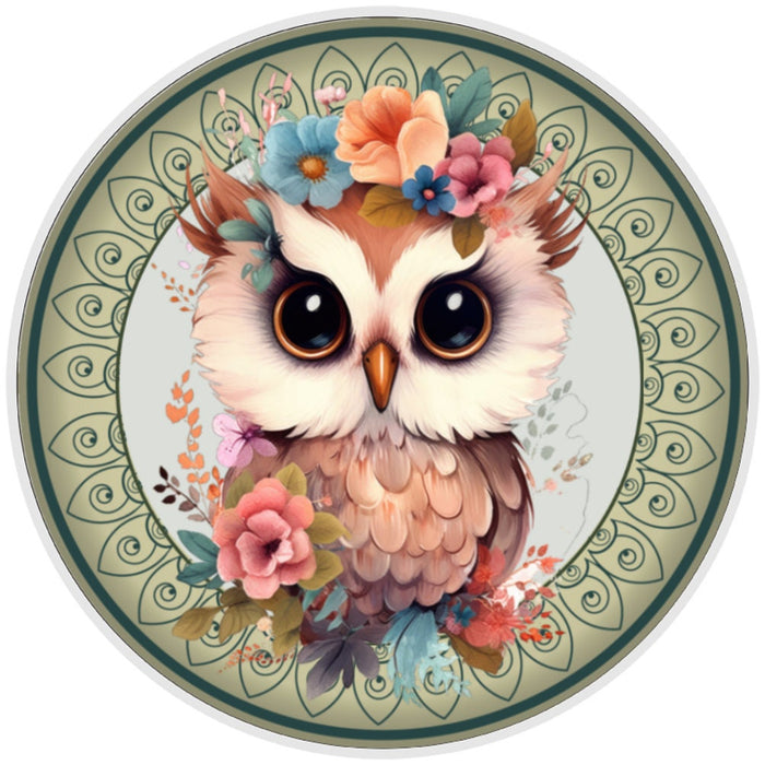 10 Owl Floral Medallion Sign, Metal Wreath Sign, Home Decor, Metal Sign, The Ritzy Cactus